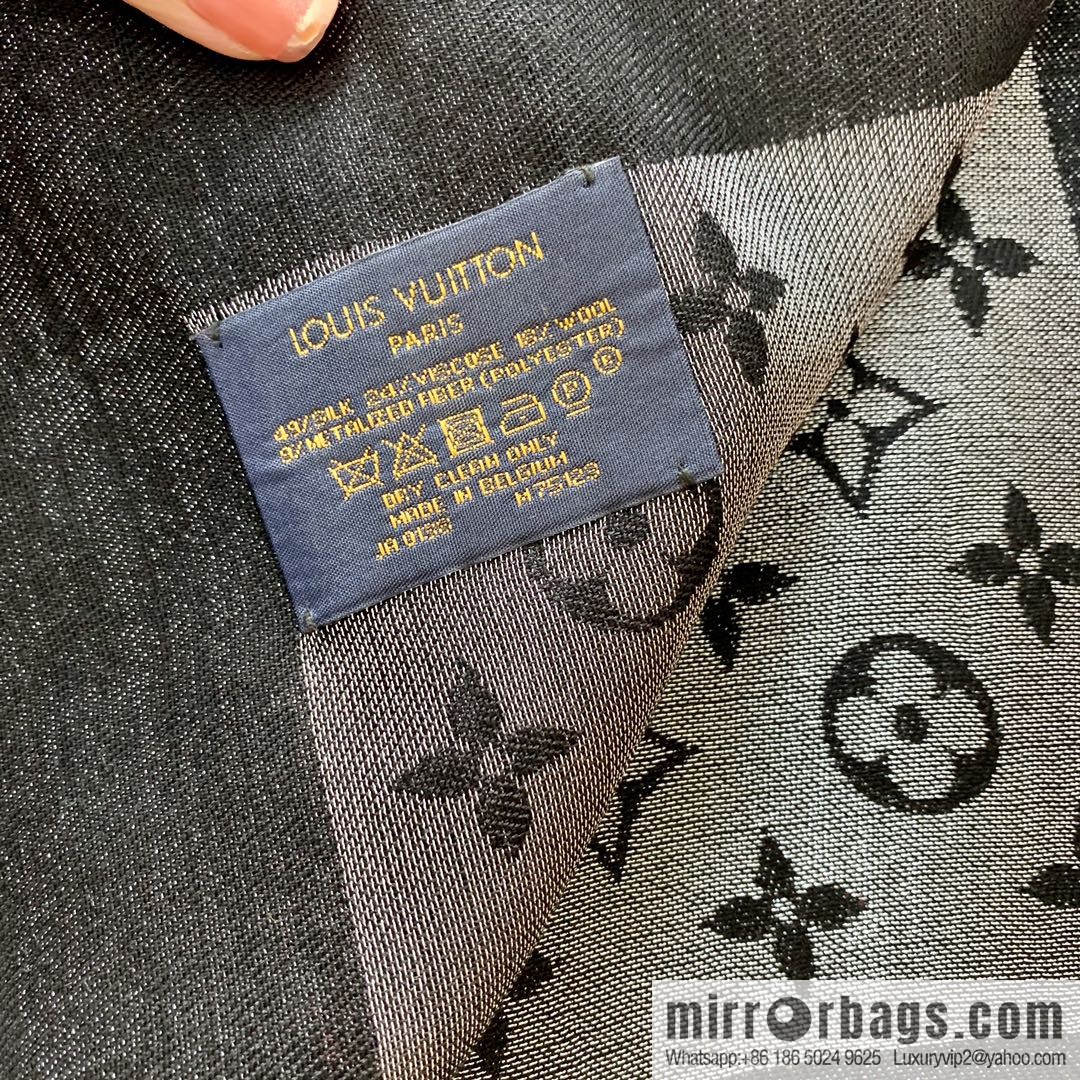 LV Louis Vuitton Shine Monogram Dyed Yarn Wire Blended Shawl M75122 M70805 M75120 M75121 M75123