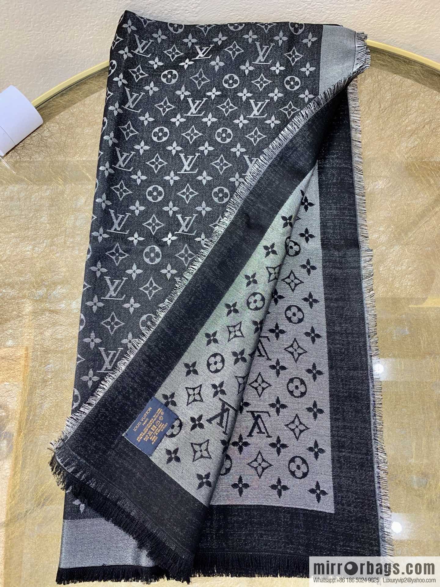LV Louis Vuitton Shine Monogram Dyed Yarn Wire Blended Shawl M75122 M70805 M75120 M75121 M75123