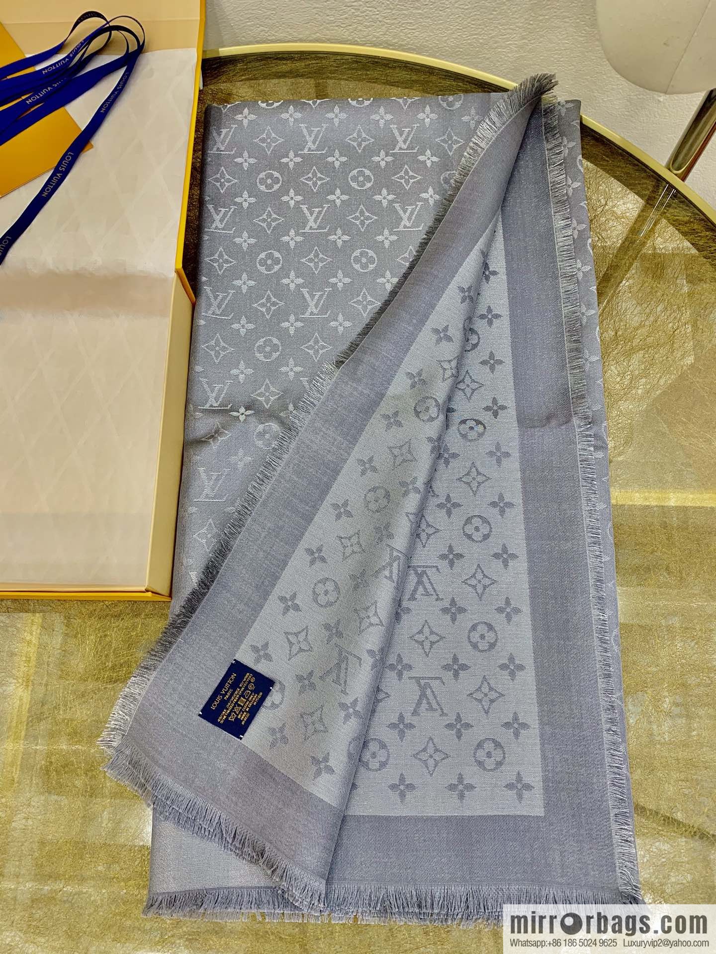 LV Louis Vuitton Shine Monogram Dyed Yarn Wire Blended Shawl M75122 M70805 M75120 M75121 M75123