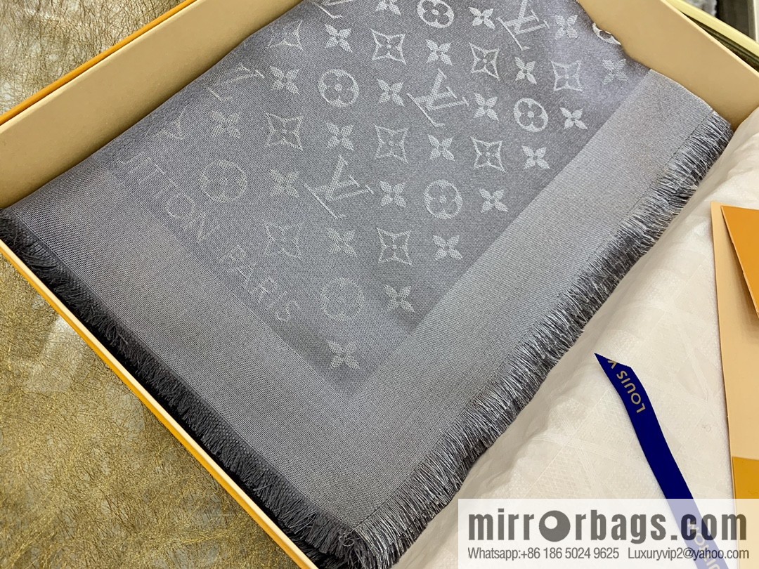 LV Louis Vuitton Shine Monogram Dyed Yarn Wire Blended Shawl M75122 M70805 M75120 M75121 M75123
