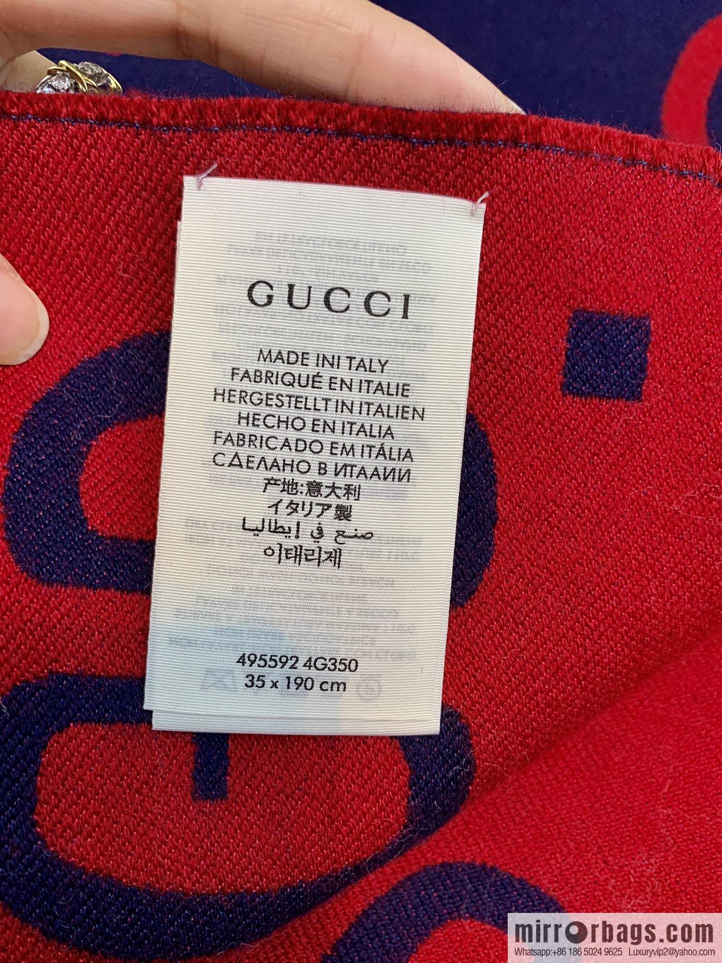 GUCCI Gucci GG pattern wool scarf 495592