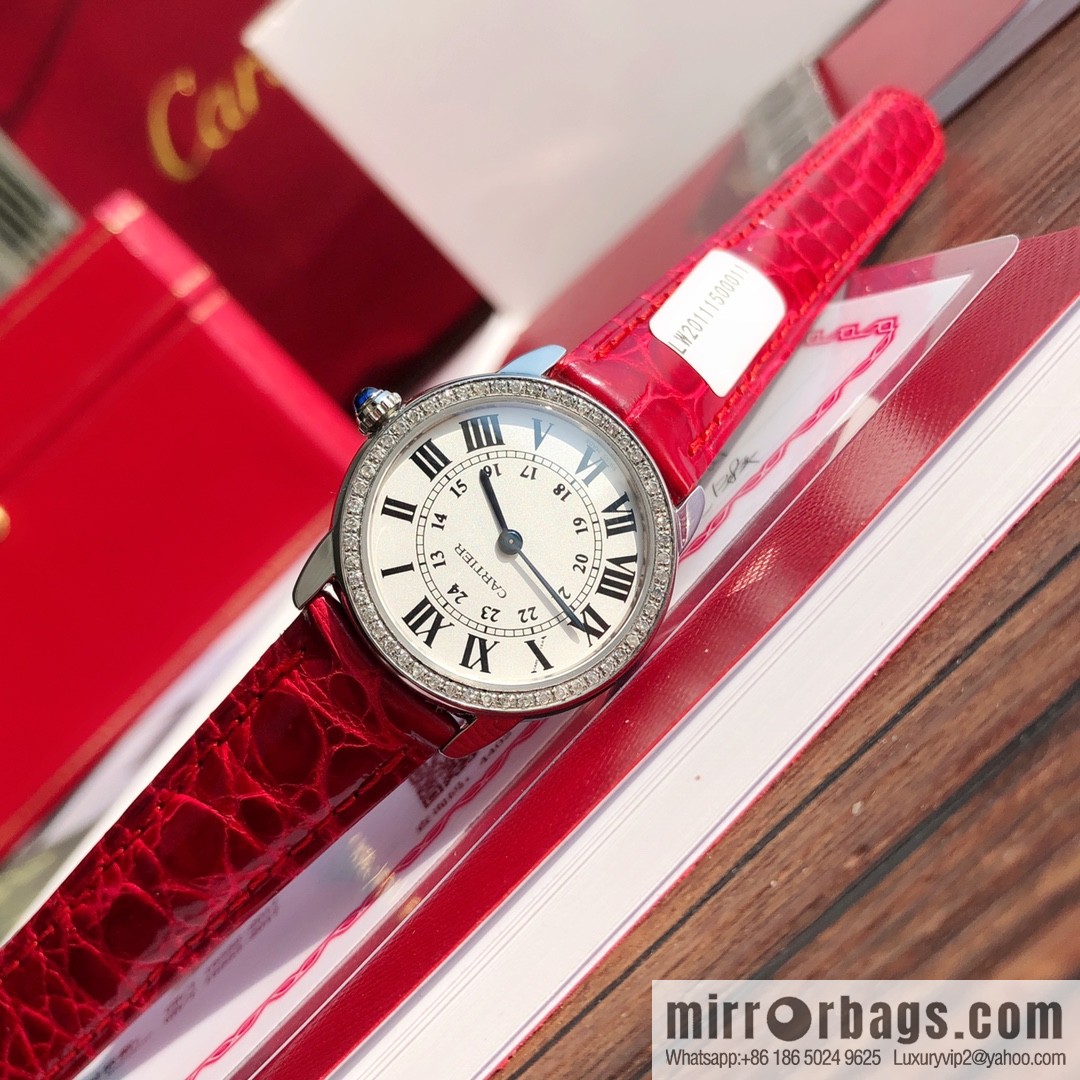 Spot Ronde de cartier (Cartier London) top version ring inlaid with 54 vs1.2 real diamonds imported American crocodile leather