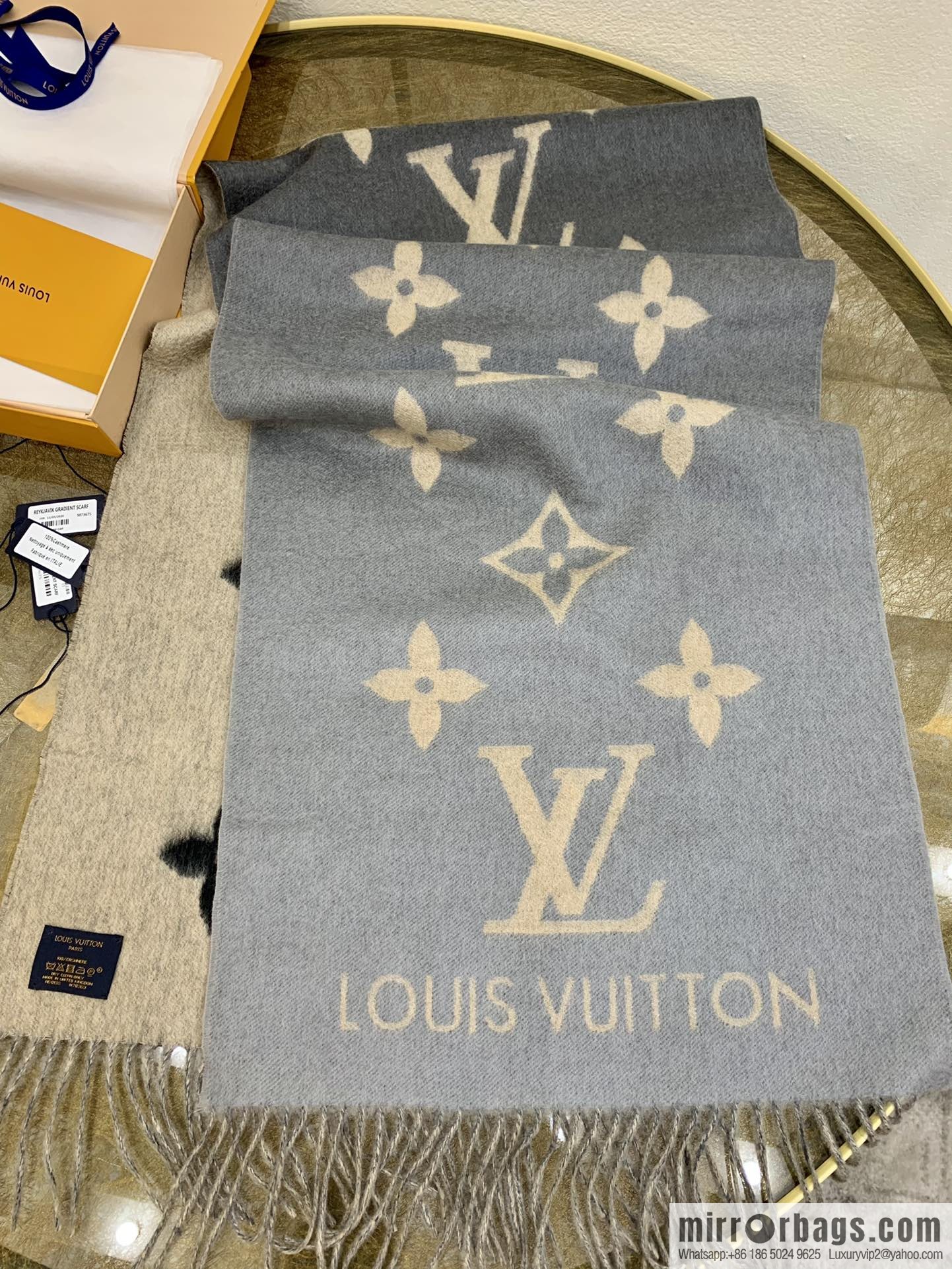 LV Louis Vuitton Pure Cashmere Reykjavik Gradient Scarf M70868 M70869 M73675