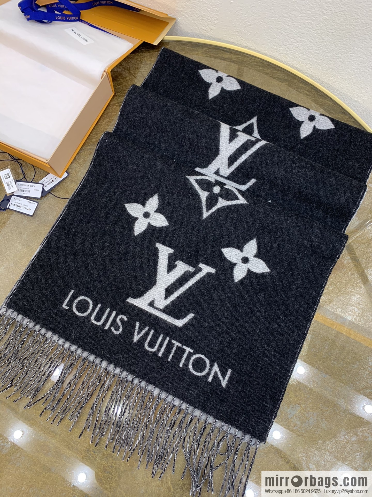 LV Louis Vuitton fringed trim 100% cashmere Reykjavik scarf M75704 #M75505 #M71040 #M71041 #M76637 #M76067