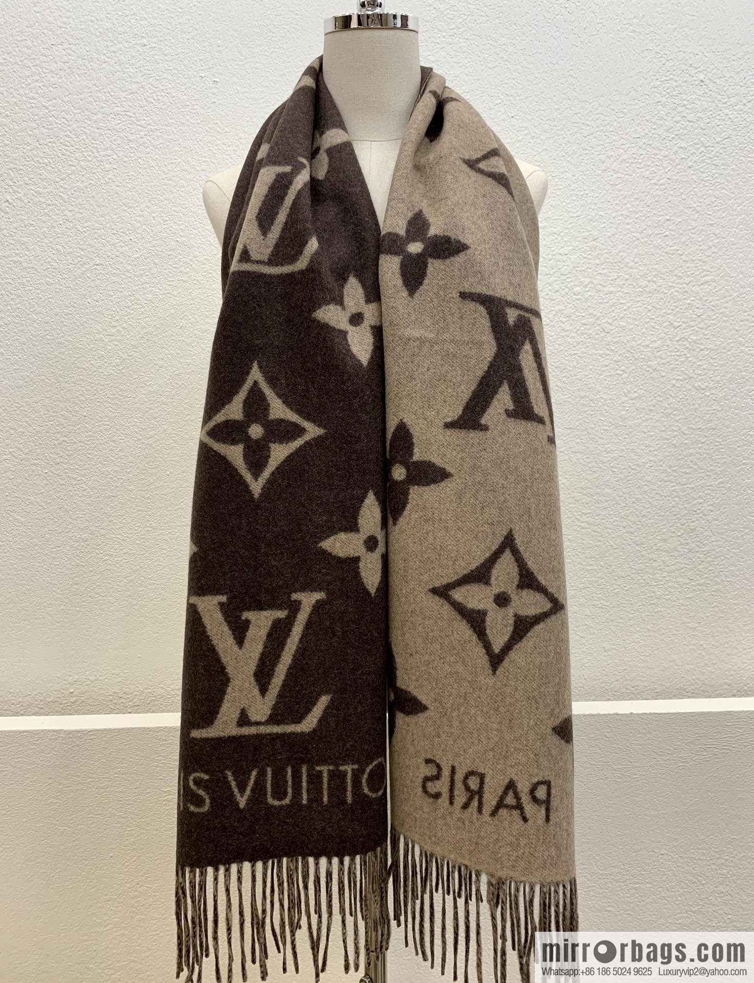 LV Louis Vuitton fringed trim 100% cashmere Reykjavik scarf M75704 #M75505 #M71040 #M71041 #M76637 #M76067