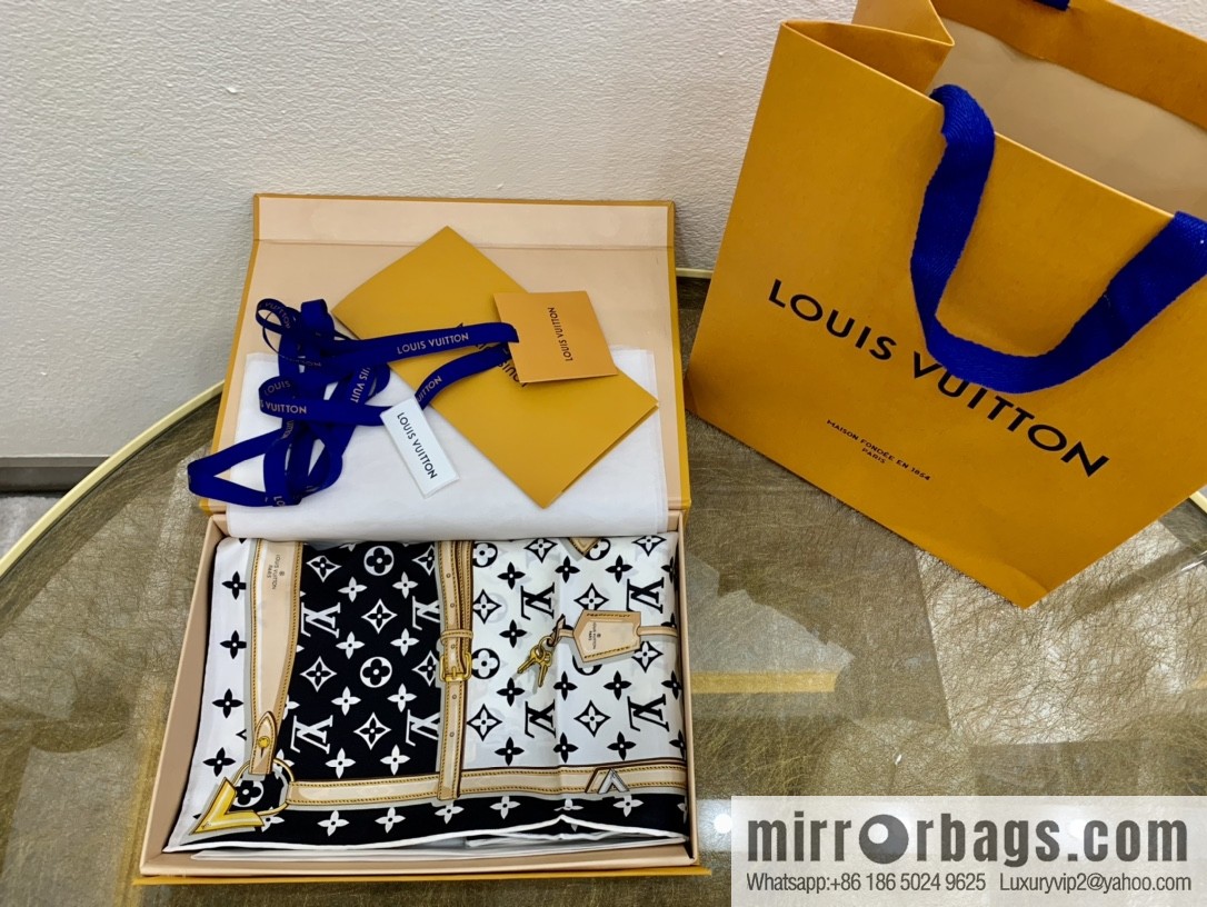 LV Louis Vuitton 100% silk twill scarf M78667 M78666 M70638