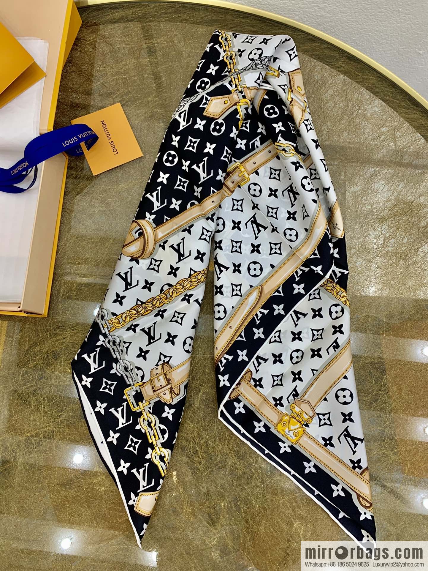 LV Louis Vuitton 100% silk twill scarf M78667 M78666 M70638