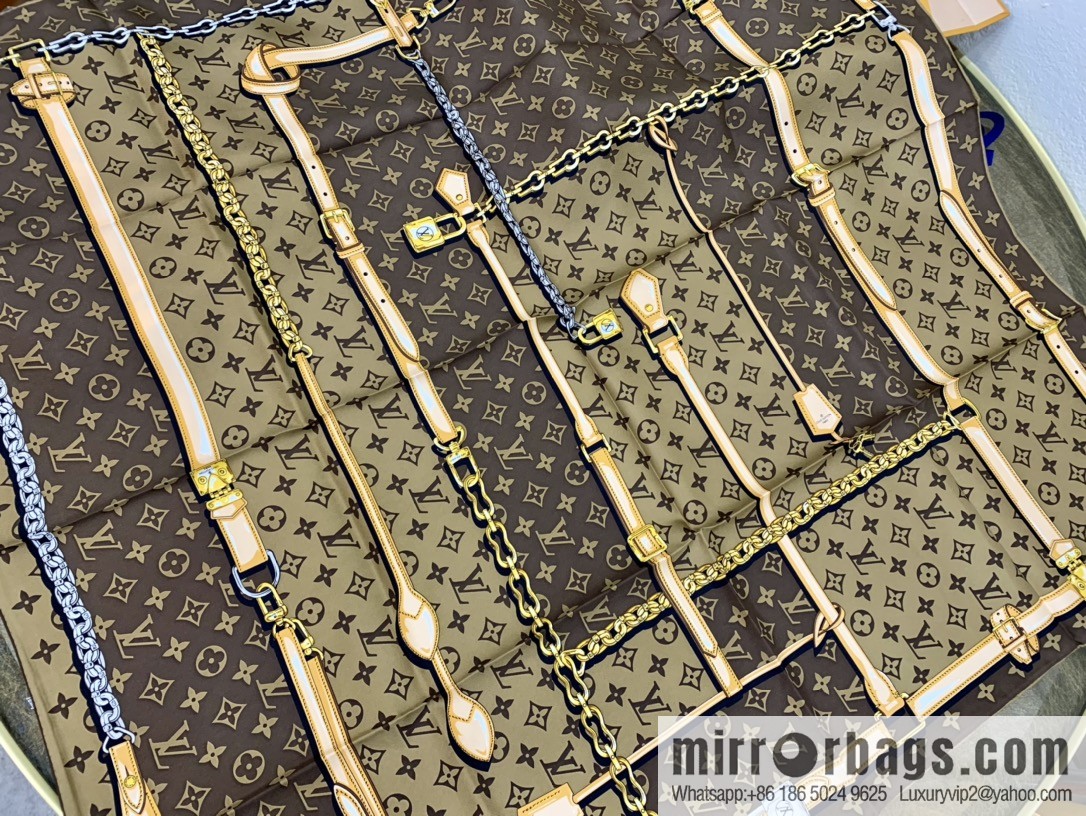 LV Louis Vuitton 100% silk twill scarf M78667 M78666 M70638