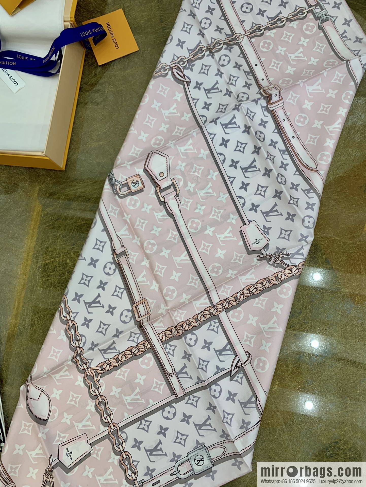LV Louis Vuitton 100% silk twill scarf M78667 M78666 M70638