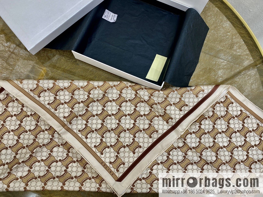 CELINE The essence of Celine Arc de Triomphe logo silk square scarf