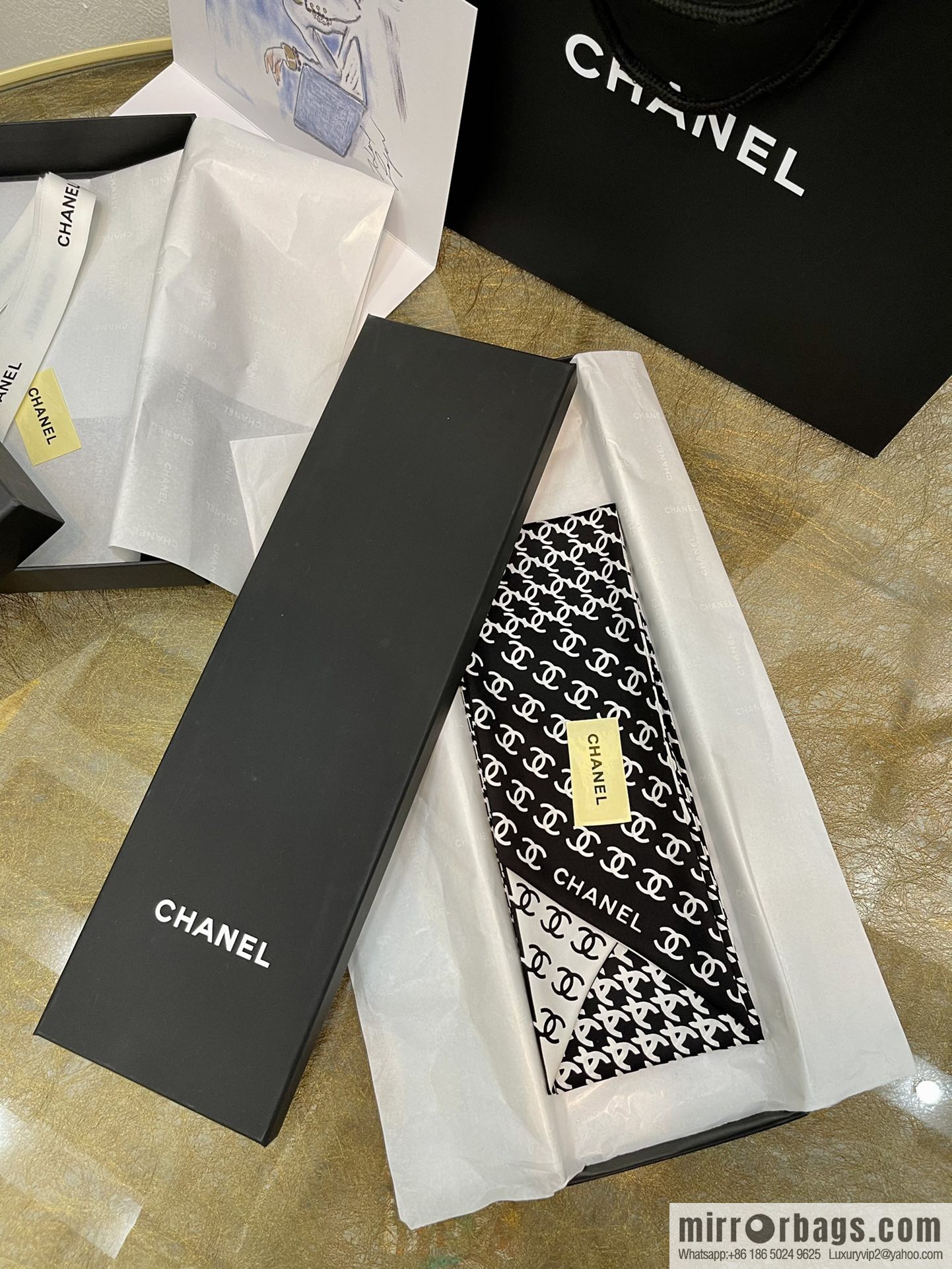Chanel 100% silk max-Twiily ribbon