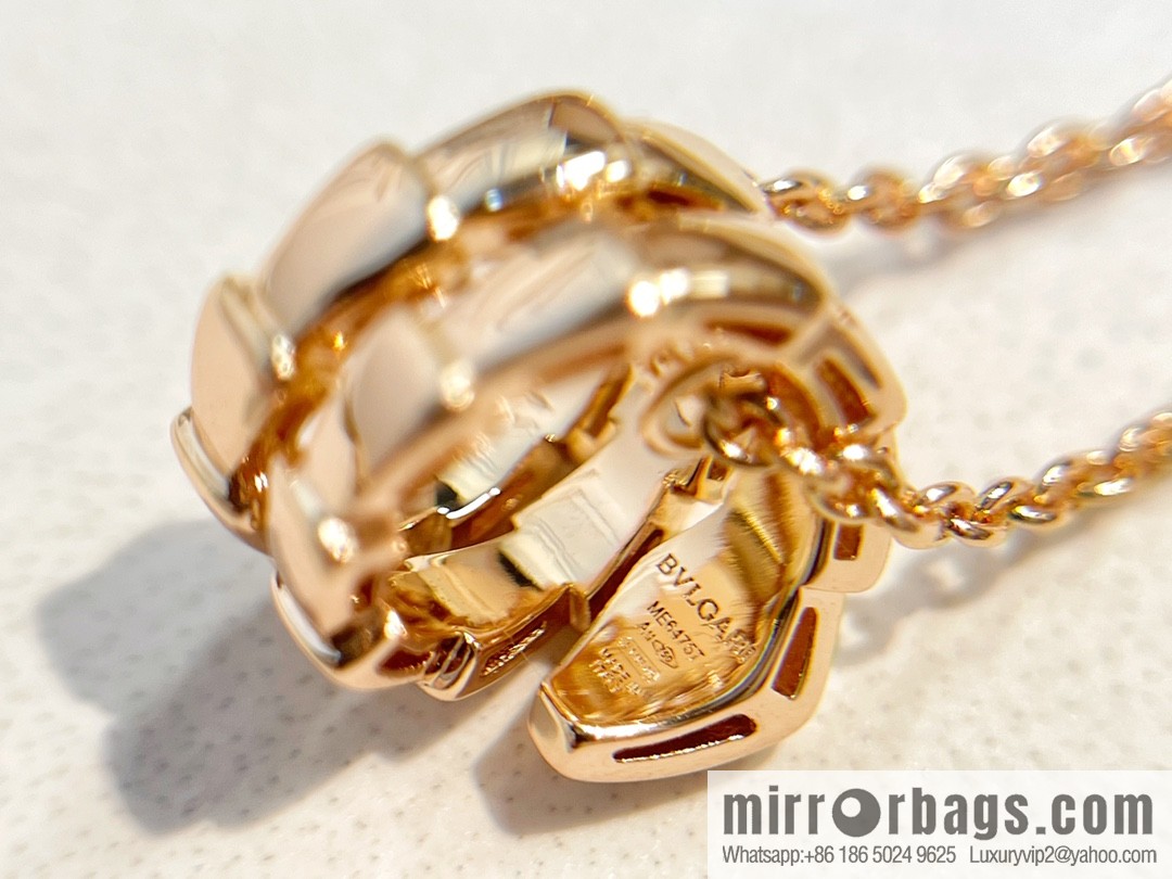BVLGARI Bulgari classic snake bone half diamond necklace