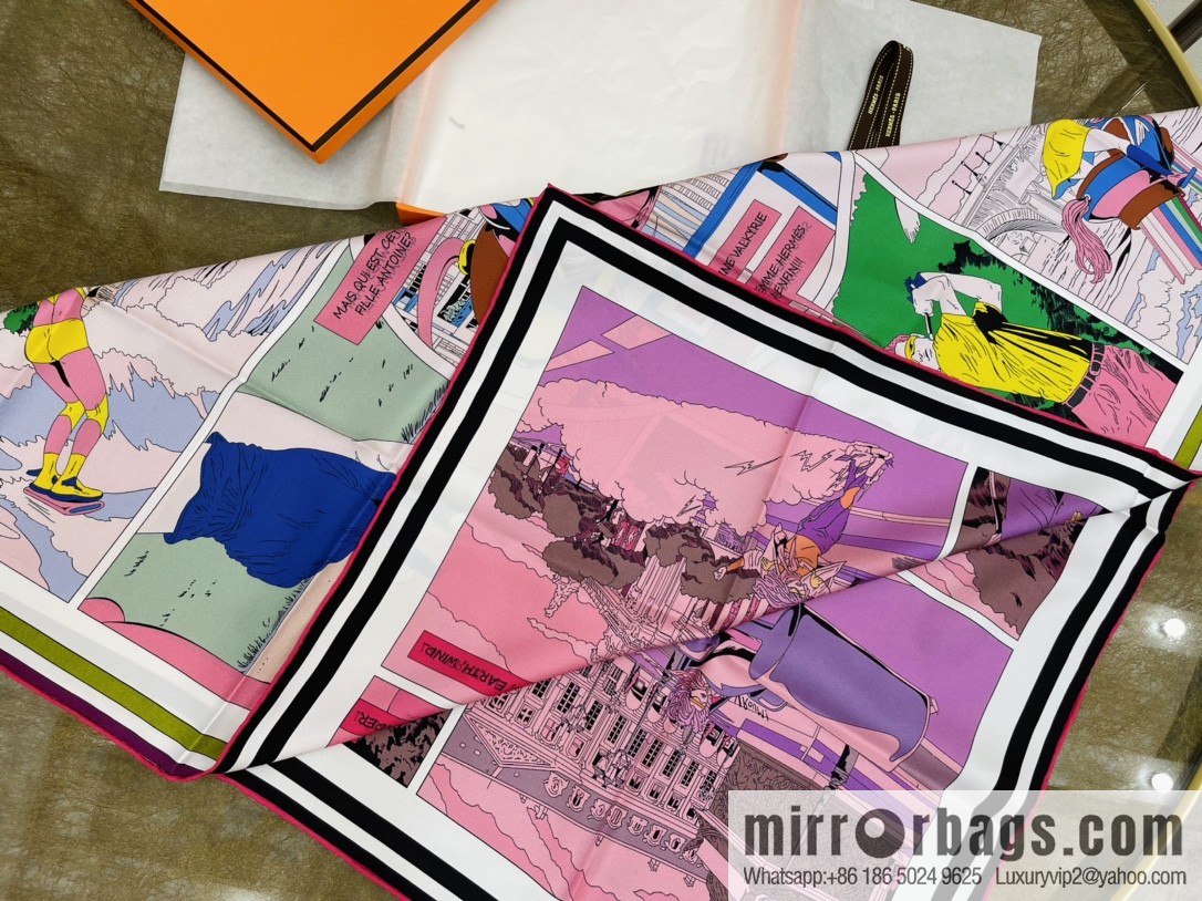 Hermes Double Sided 100% Silk Scarf