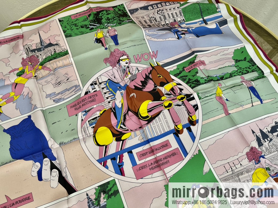 Hermes Double Sided 100% Silk Scarf