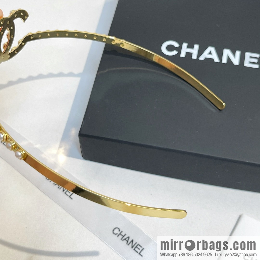 New Chanel double c pearl headband