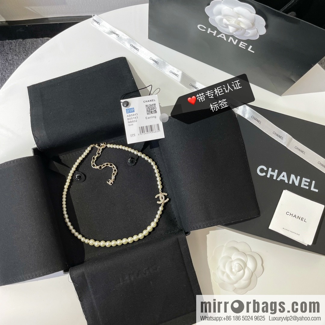 2021 new Chanel double c pearl necklace