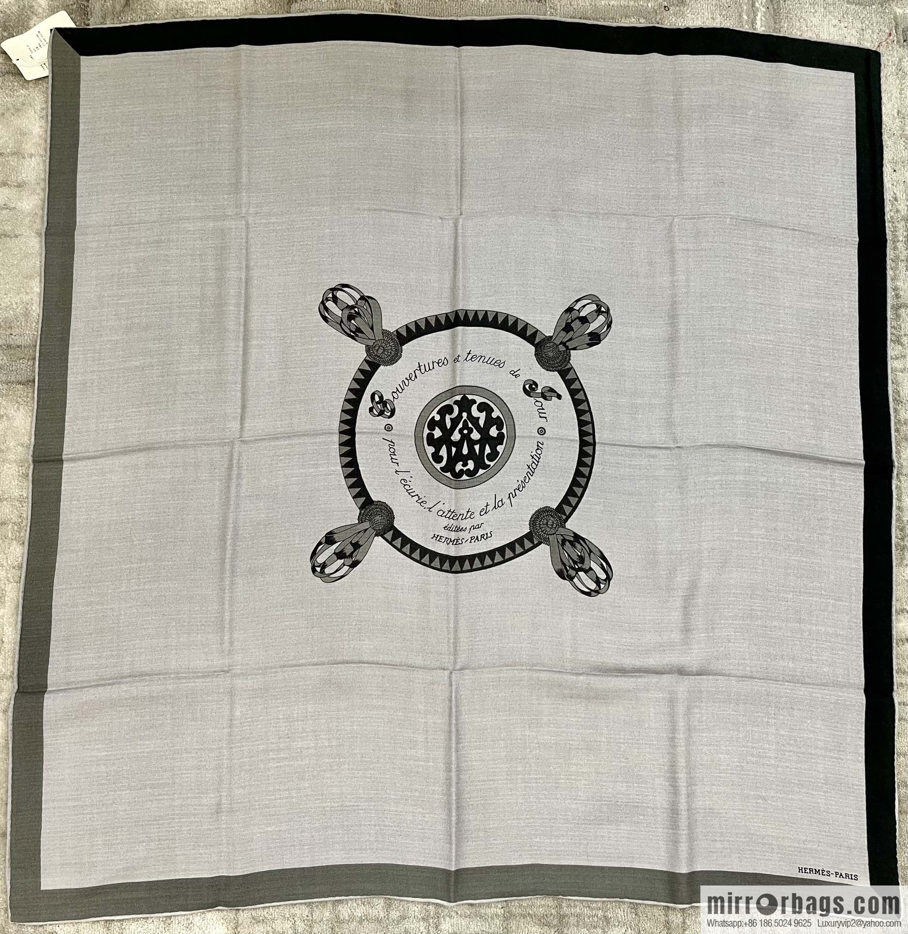 Hermes Hermès coat of arms pattern printing new solid color silk square scarf