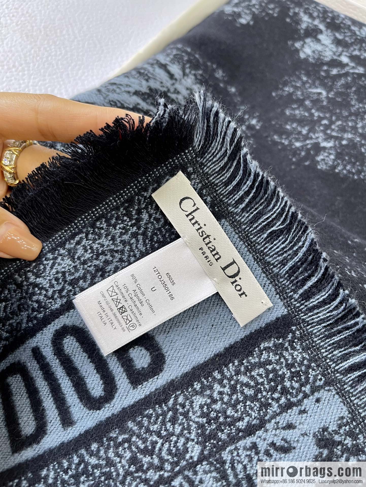 Dior Dior Navy Blue Rui Printed Shawl Blanket 12TOJ090I605_C543