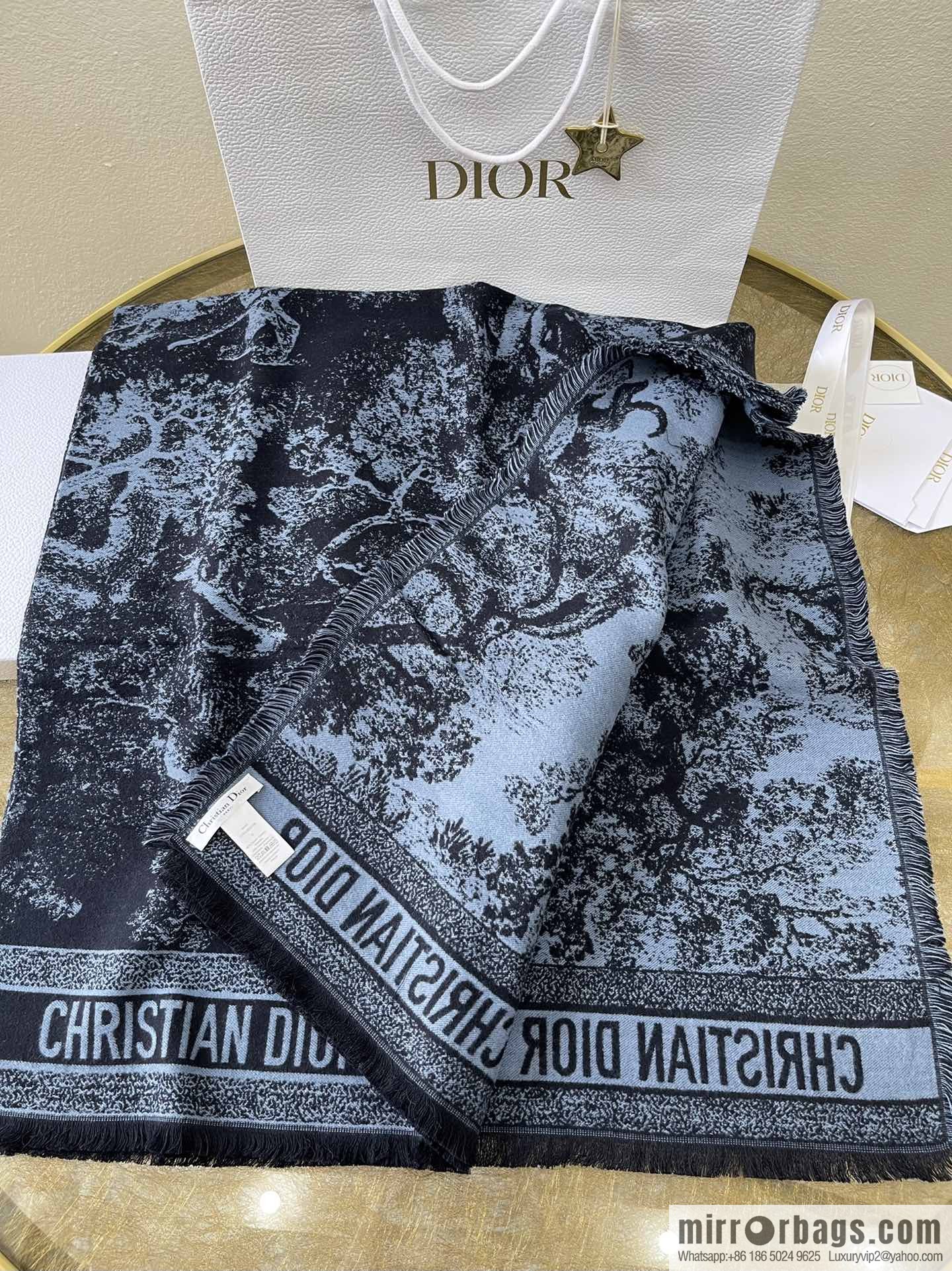 Dior Dior Navy Blue Rui Printed Shawl Blanket 12TOJ090I605_C543