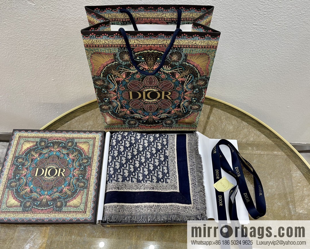 Dior D-Oblique pattern large shawl scarf 12DOB140I142_C540