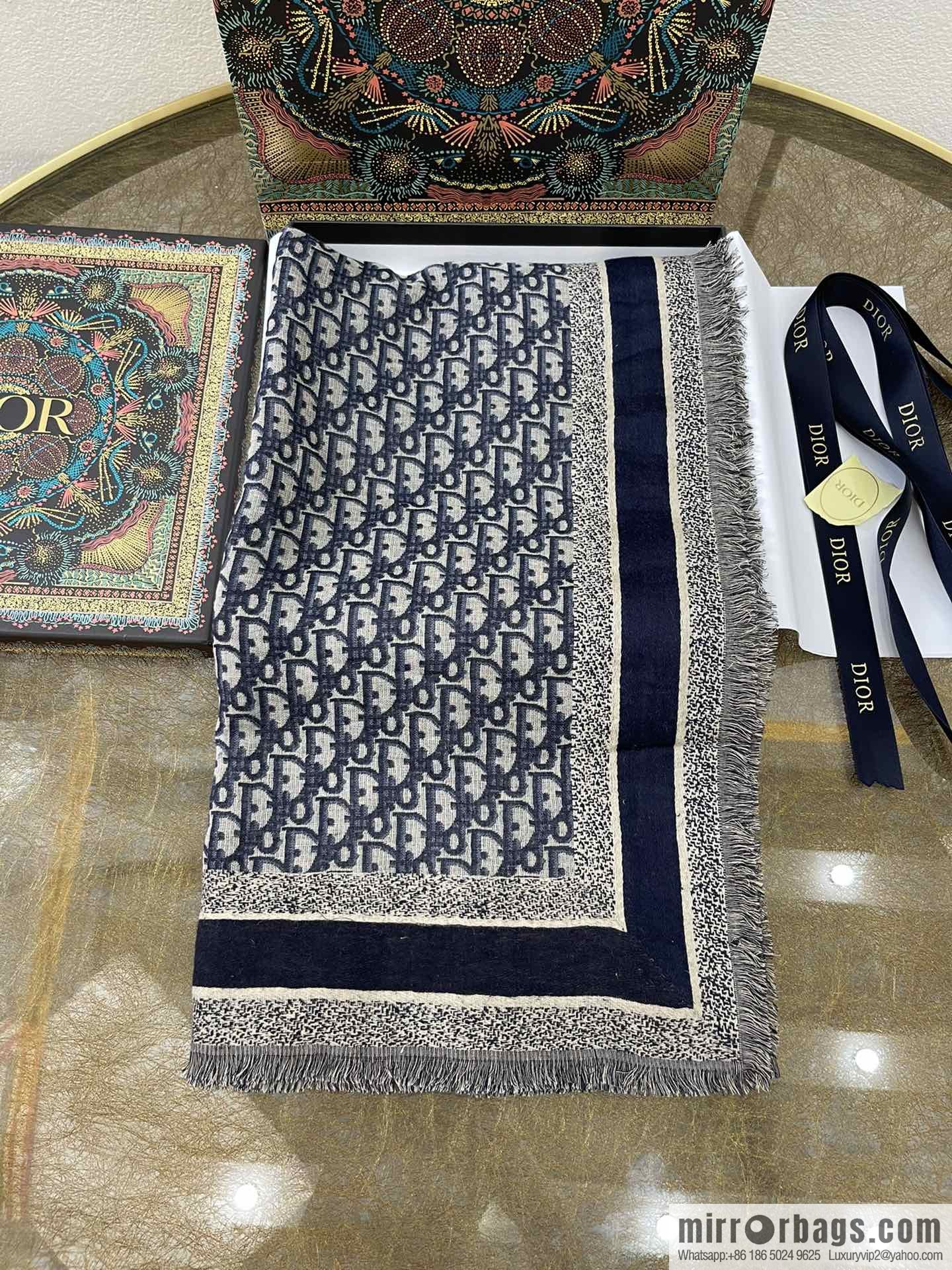 Dior D-Oblique pattern large shawl scarf 12DOB140I142_C540