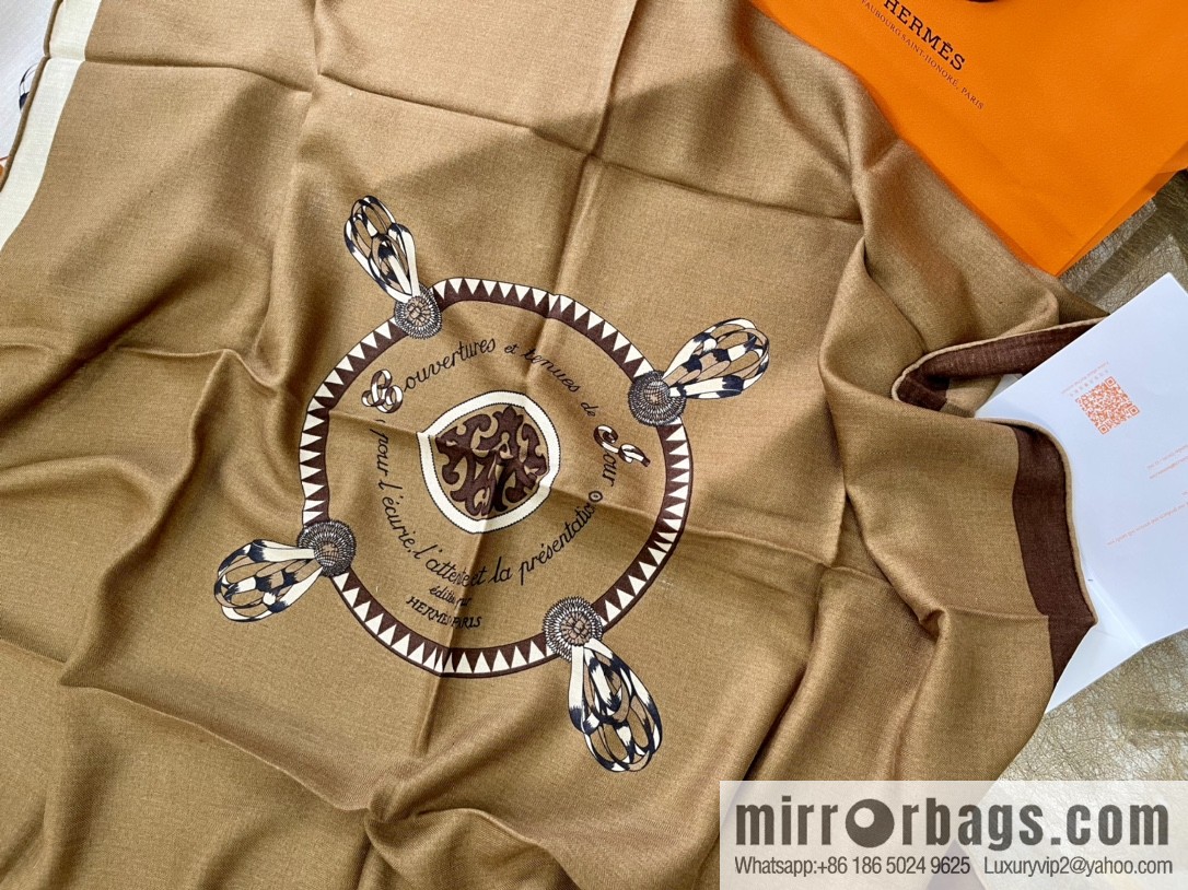 Hermes Hermès coat of arms pattern printing new solid color silk square scarf