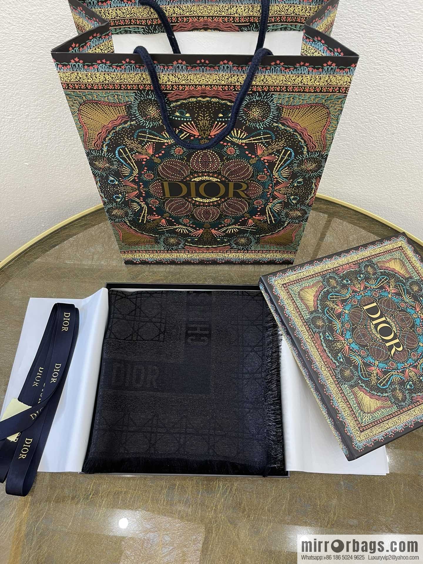 Dior Dior Classic Rattan Checkered Scarf 04CAL140I630_C019