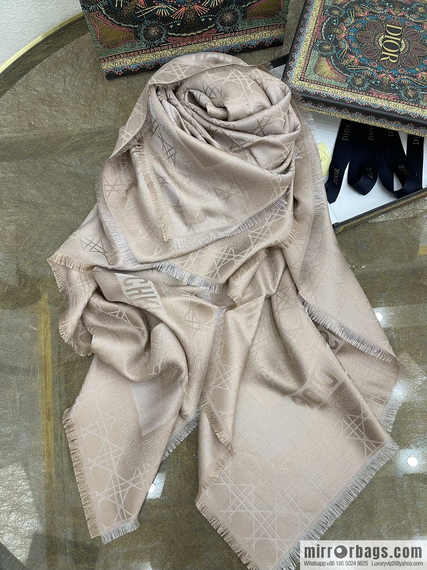 Dior Dior Classic Rattan Checkered Scarf 04CAL140I630_C019