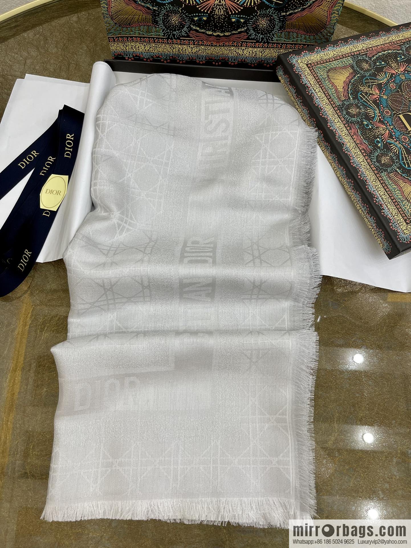Dior Dior Classic Rattan Checkered Scarf 04CAL140I630_C019