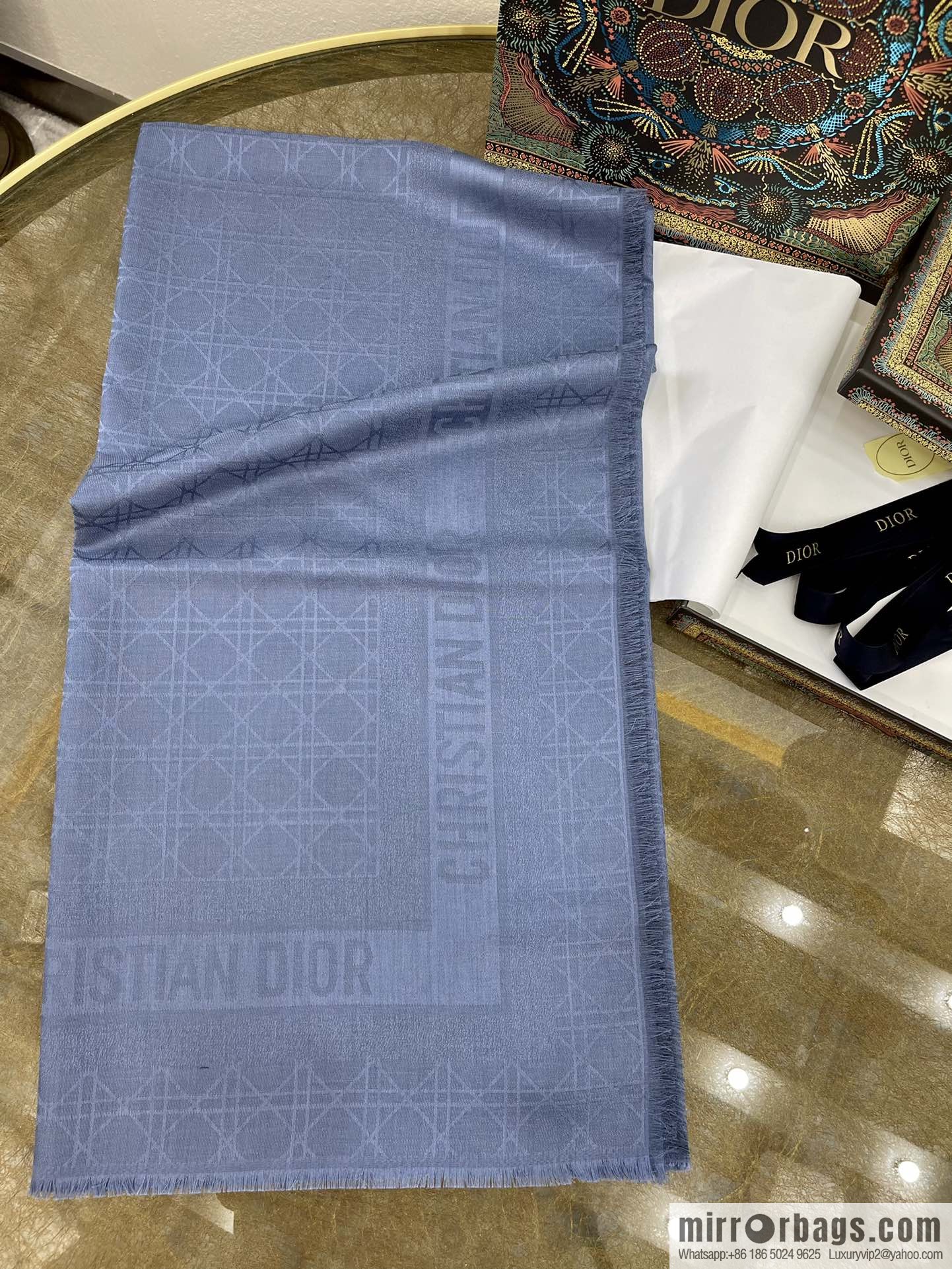Dior Dior Classic Rattan Checkered Scarf 04CAL140I630_C019