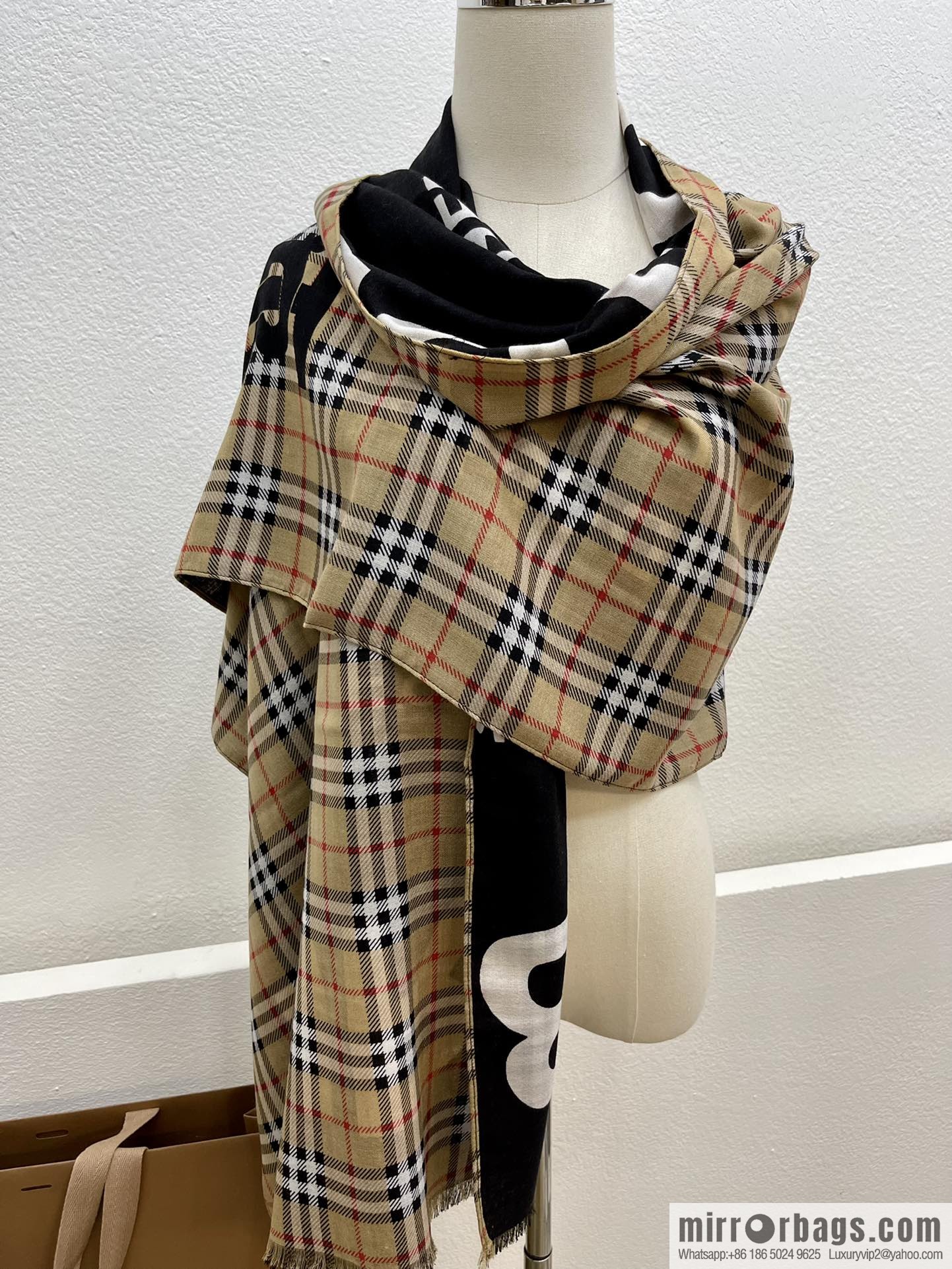 Burberry Double Sided Cashmere Long Scarf