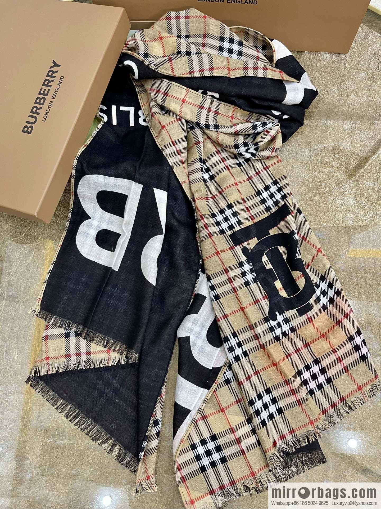 Burberry Double Sided Cashmere Long Scarf