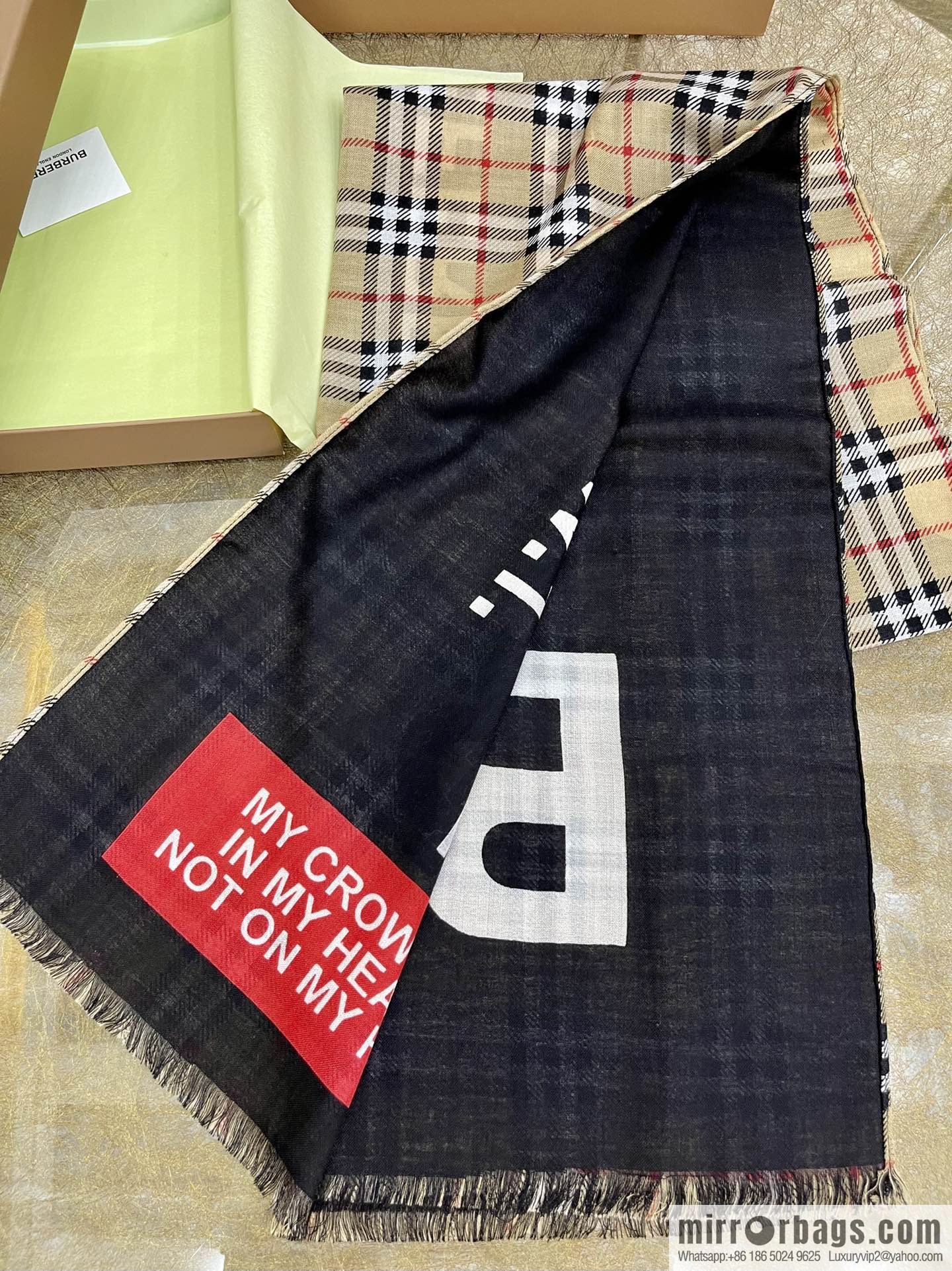 Burberry Double Sided Cashmere Long Scarf
