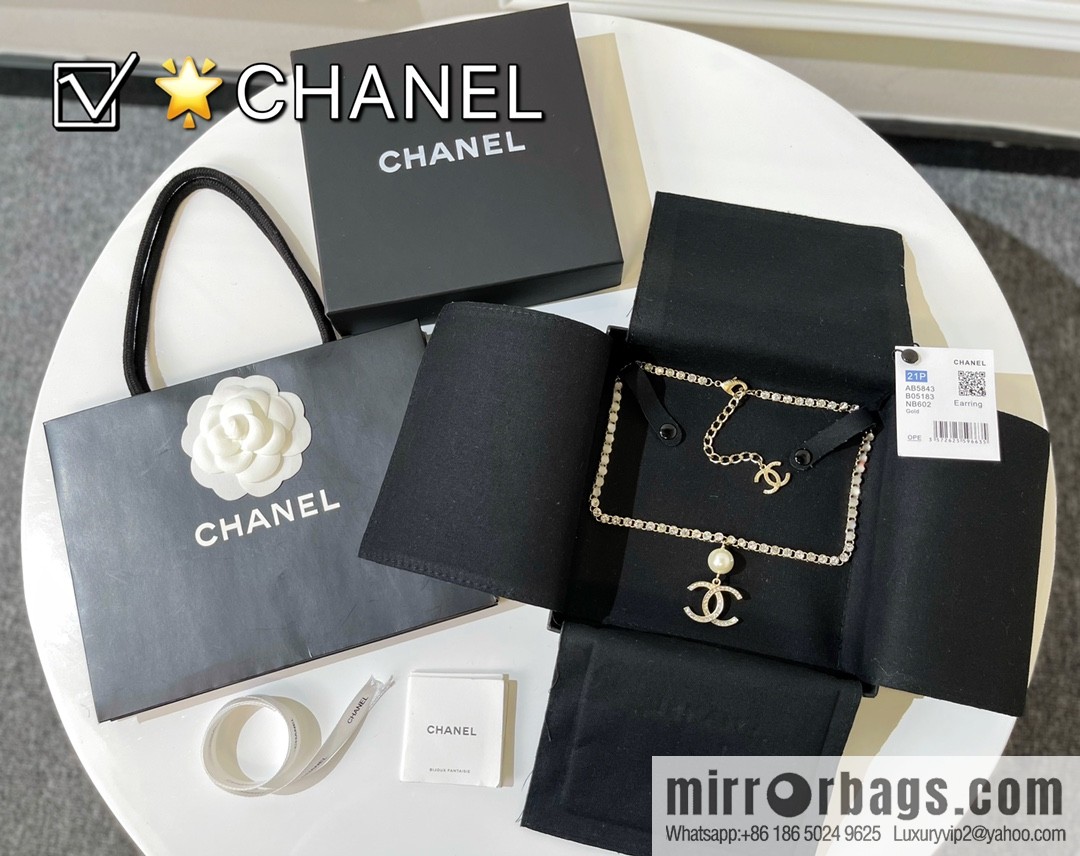 2021 new Chanel double c pearl full diamond necklace