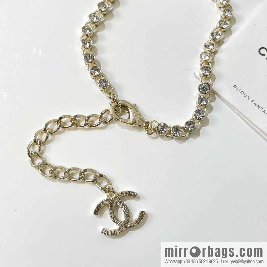 2021 new Chanel double c pearl full diamond necklace