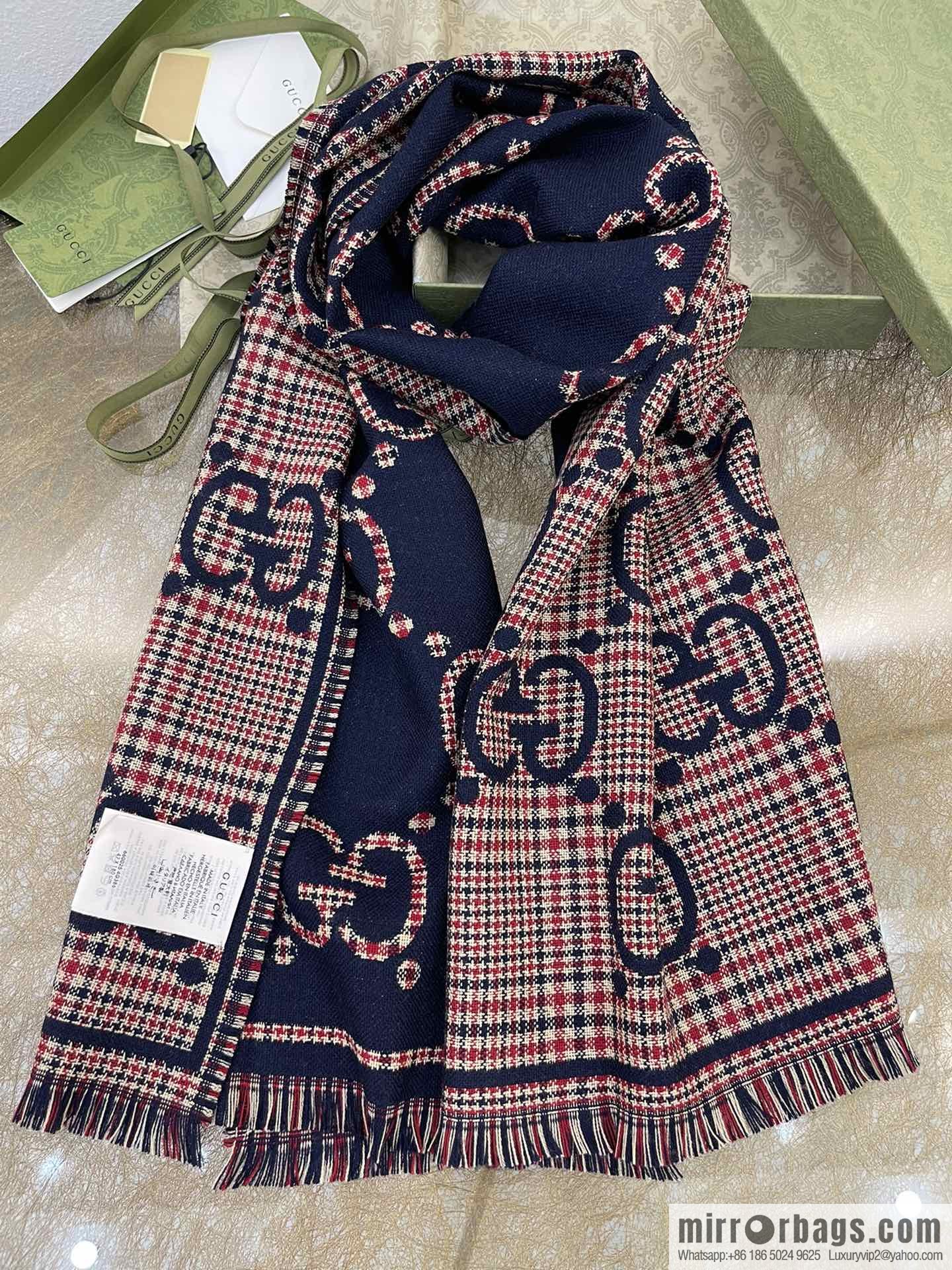 GUCCI Gucci Classic GG pattern 100% wool long towel