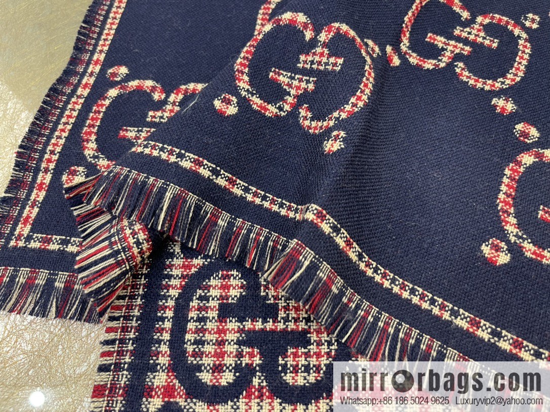 GUCCI Gucci Classic GG pattern 100% wool long towel