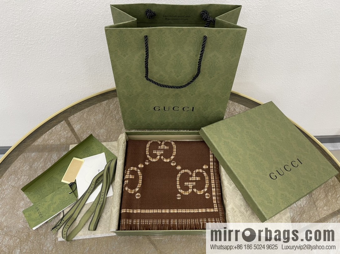 GUCCI Gucci Classic GG pattern 100% wool long towel