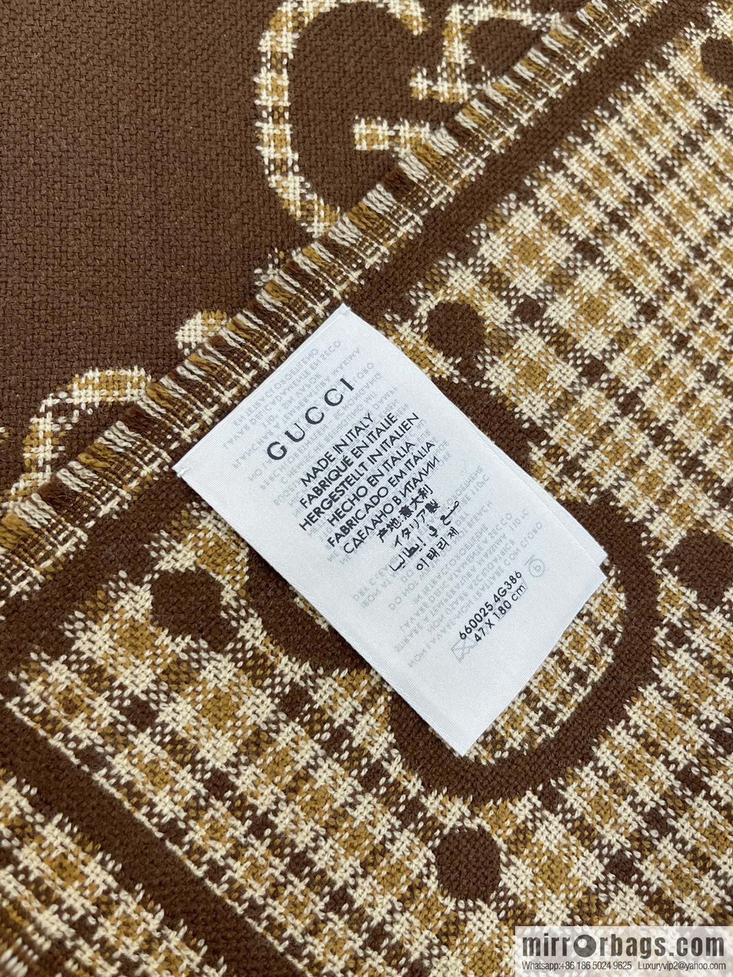 GUCCI Gucci Classic GG pattern 100% wool long towel