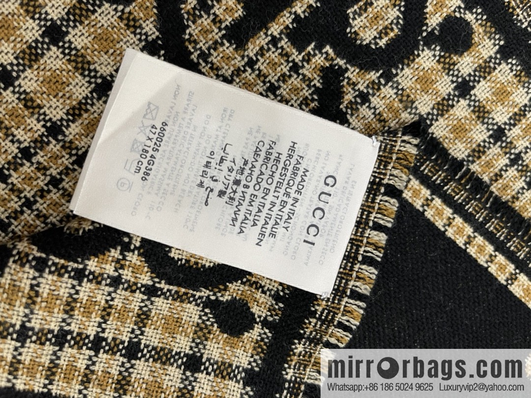 GUCCI Gucci Classic GG pattern 100% wool long towel