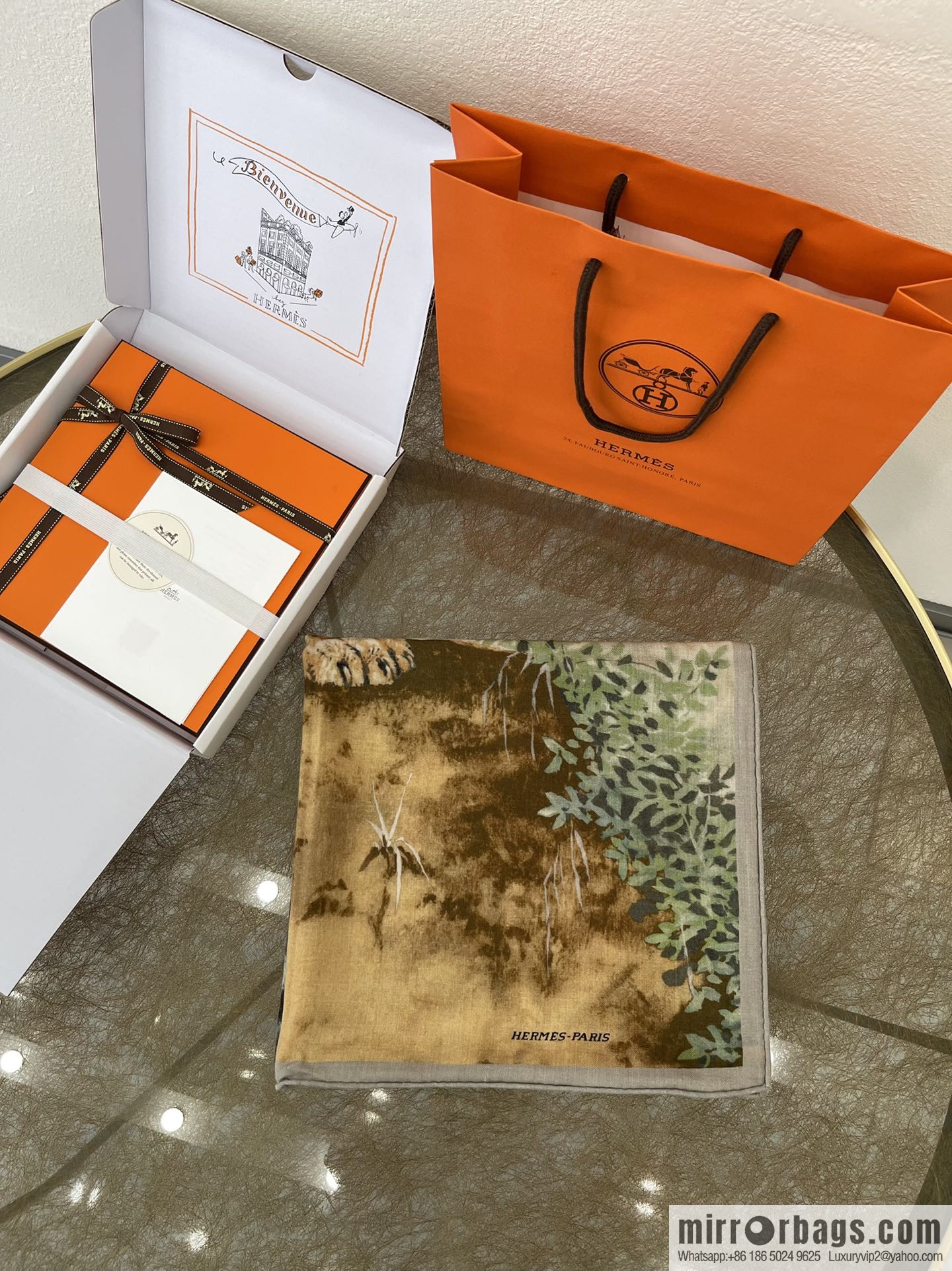 Hermes Handmade curled cashmere and silk blend shawl