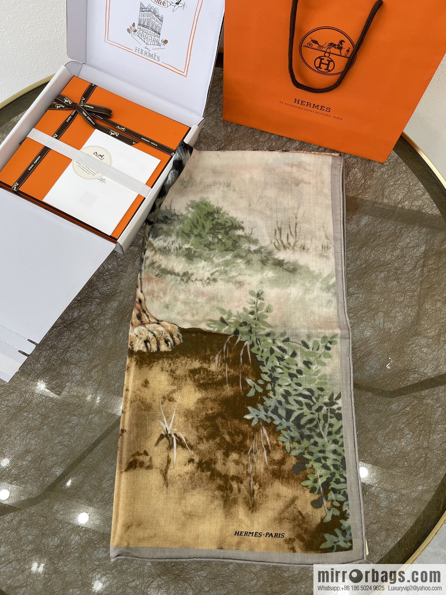 Hermes Handmade curled cashmere and silk blend shawl
