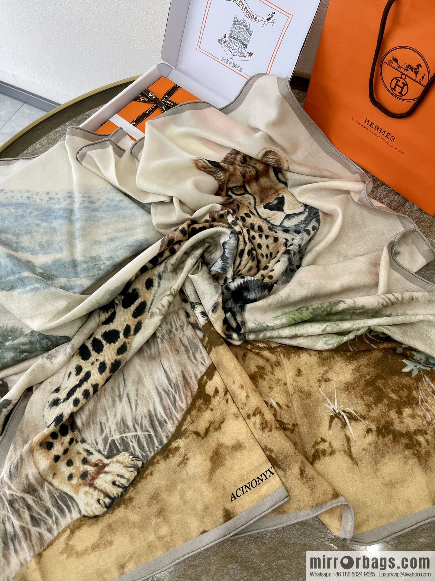 Hermes Handmade curled cashmere and silk blend shawl
