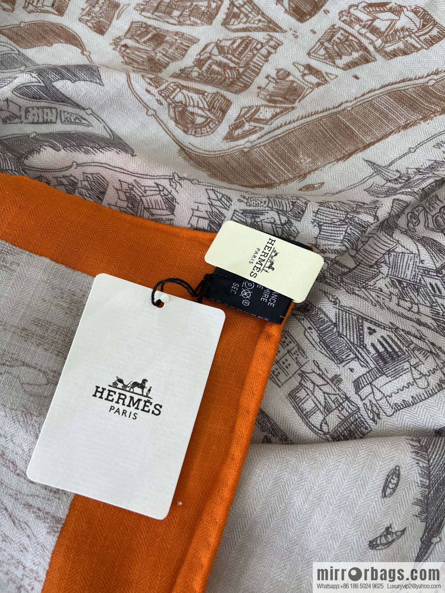 Hermes Handmade curled cashmere and silk blend shawl