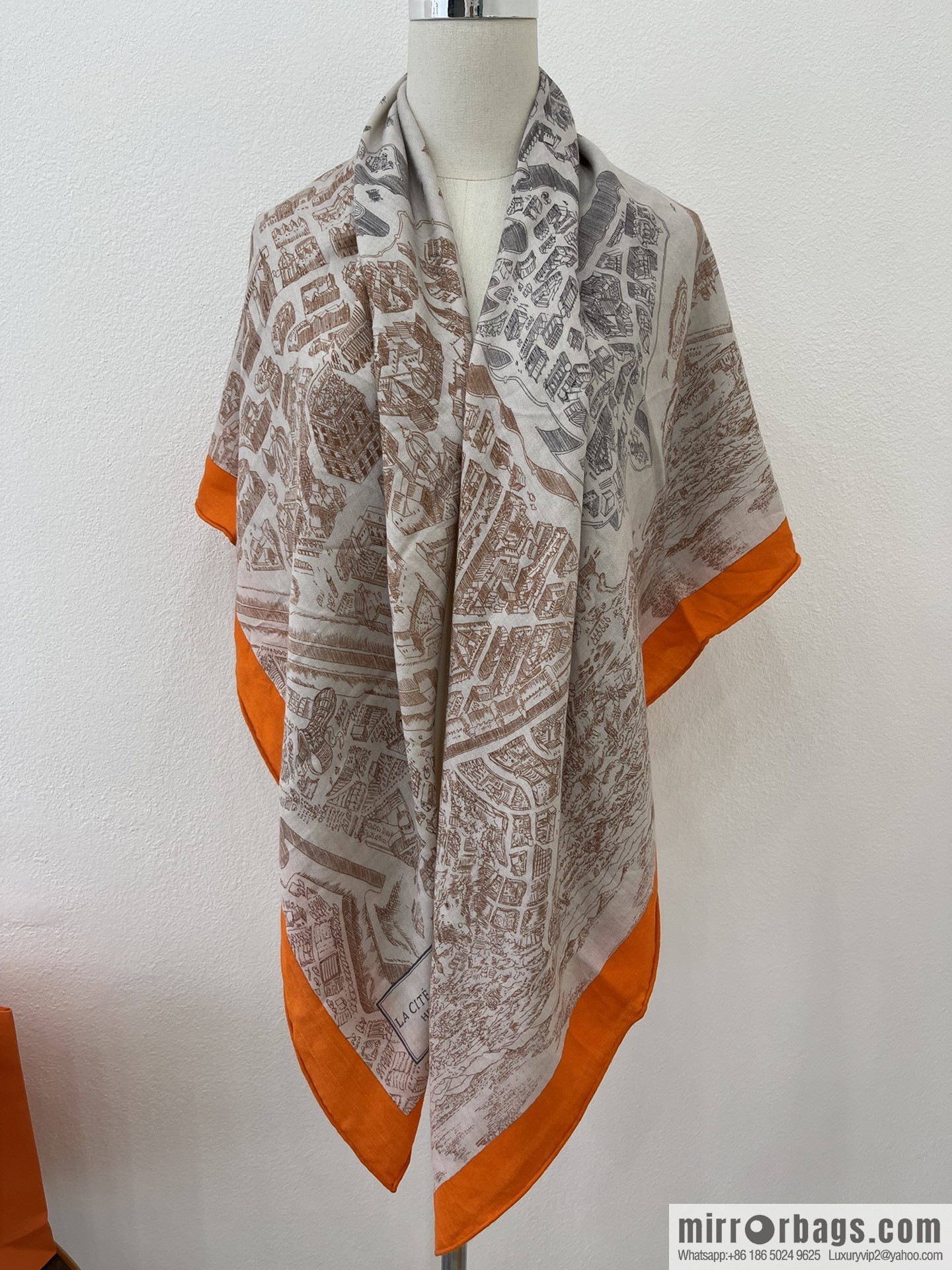 Hermes Handmade curled cashmere and silk blend shawl
