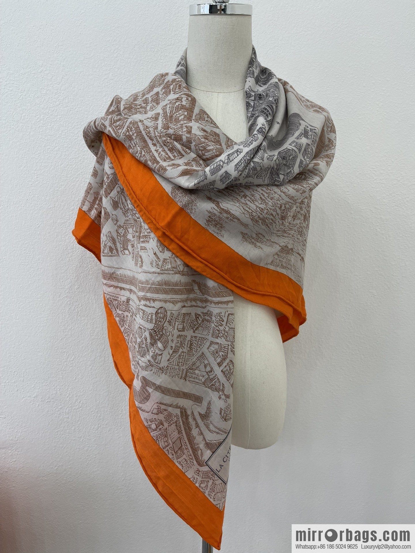 Hermes Handmade curled cashmere and silk blend shawl