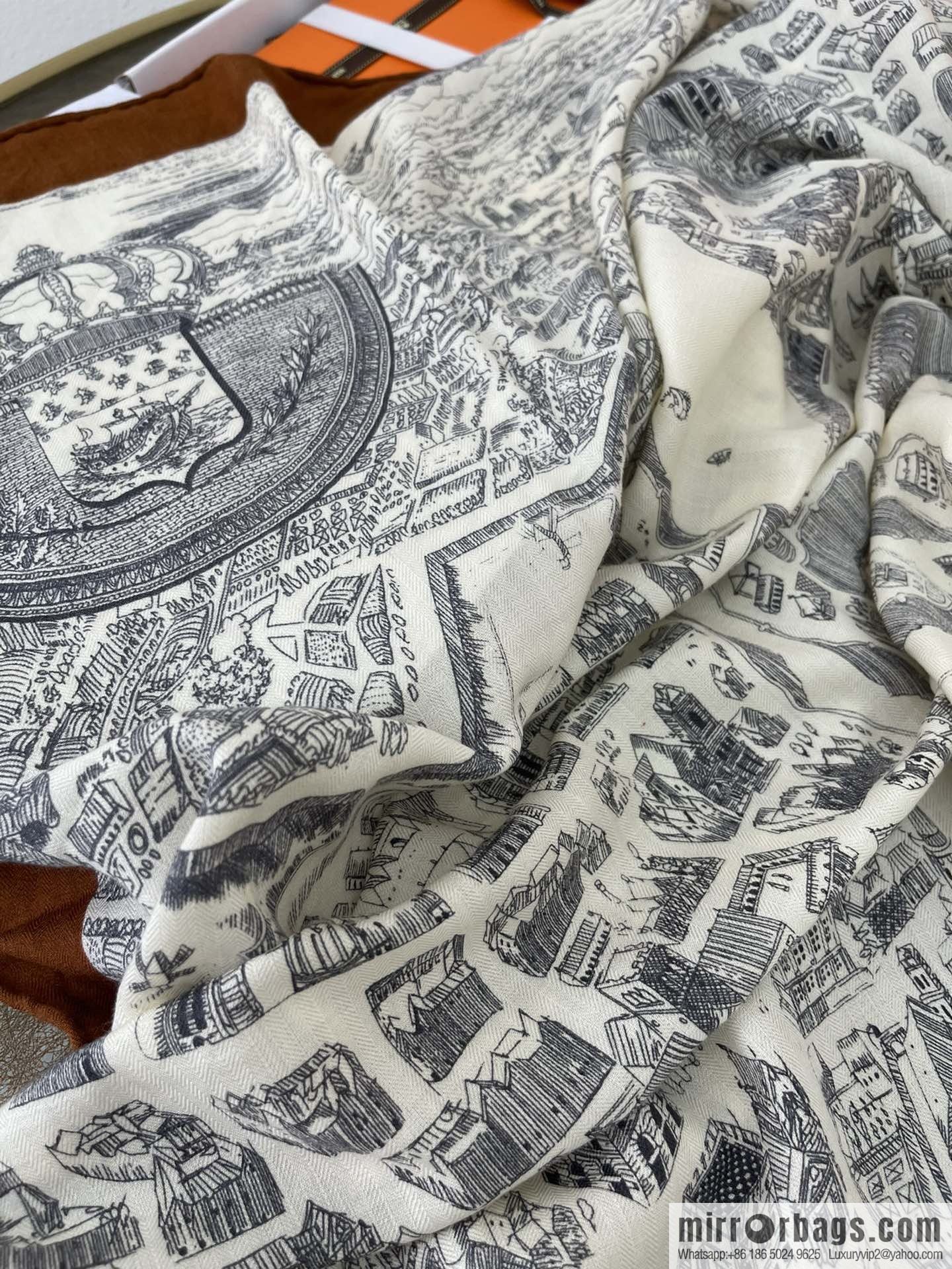 Hermes Handmade curled cashmere and silk blend shawl