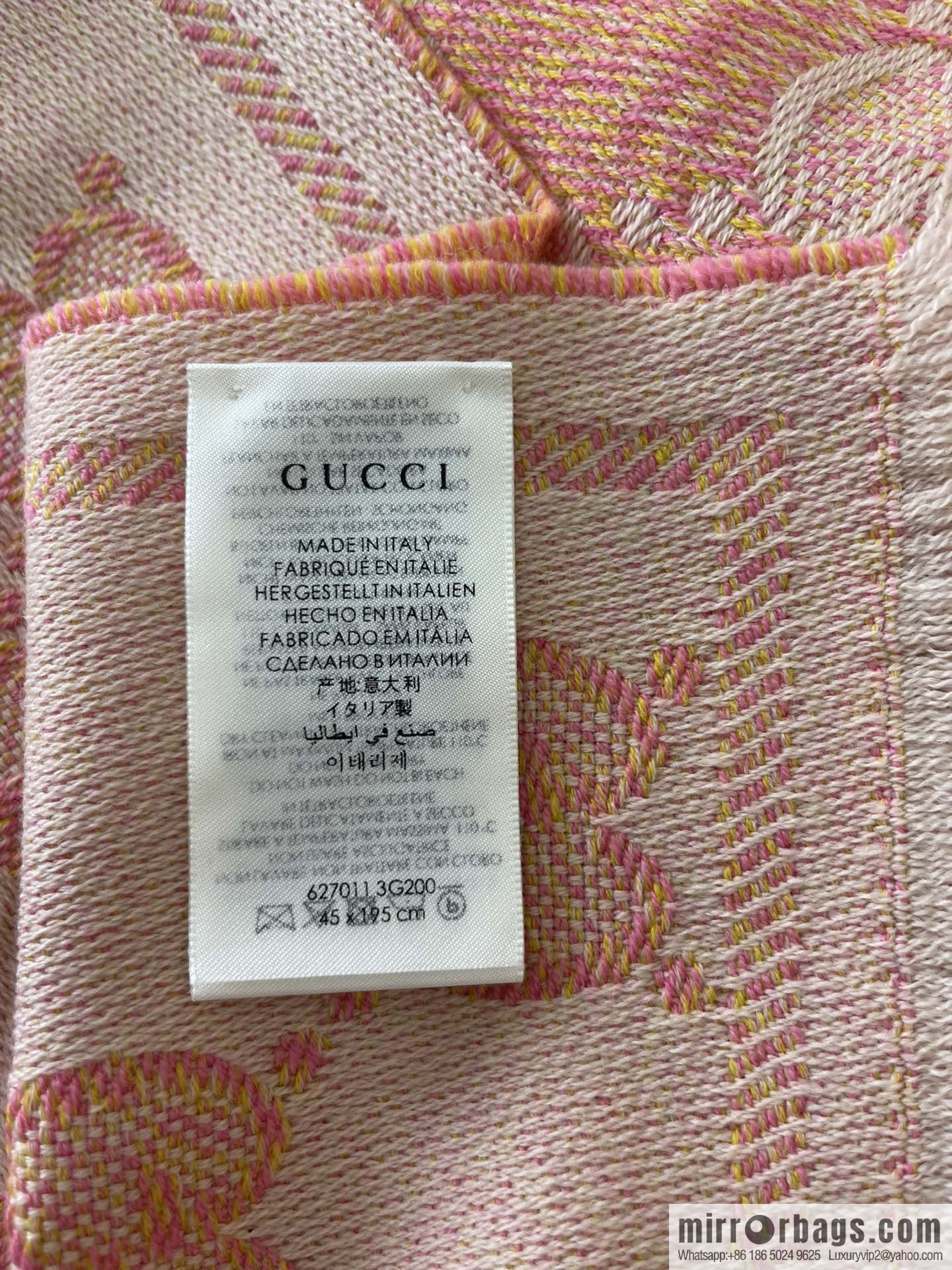 GUCCI Gucci Double G Letter Interwoven Pattern 100% Wool Double Sided Scarf 627011