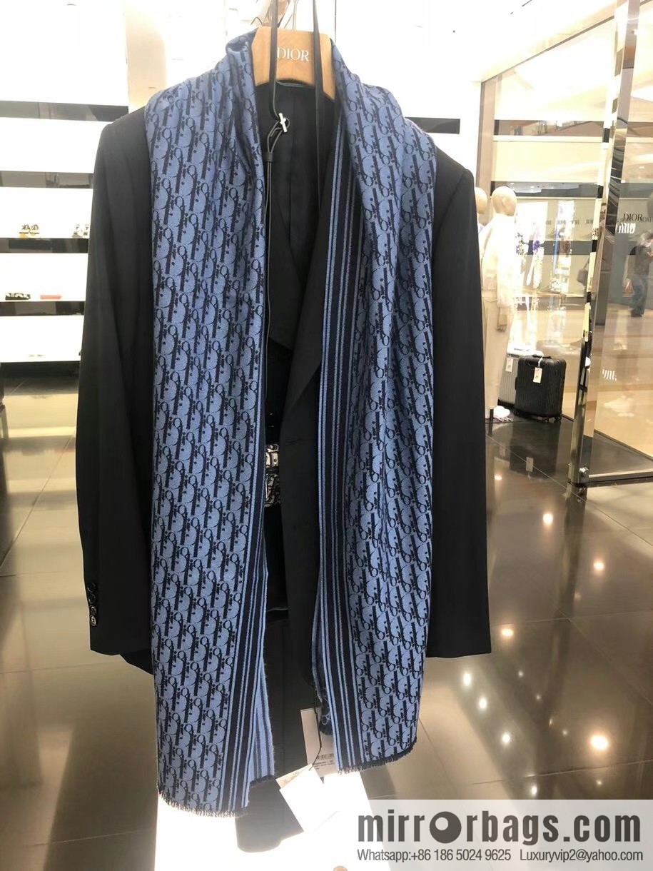 Dior Oblique Printed Men's Cashmere Scarf 93E0008A0320_C585