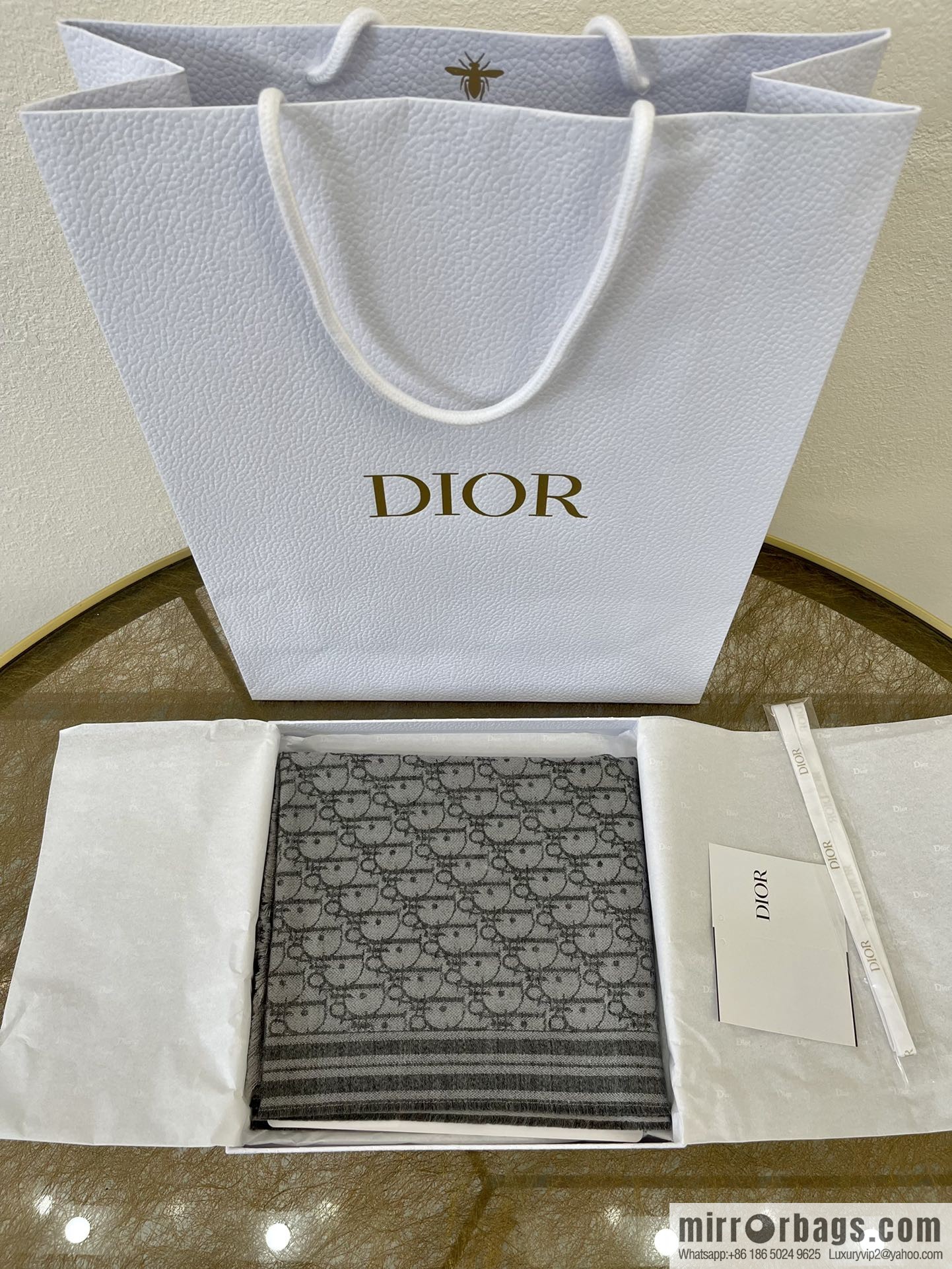 Dior Oblique Printed Men's Cashmere Scarf 93E0008A0320_C585